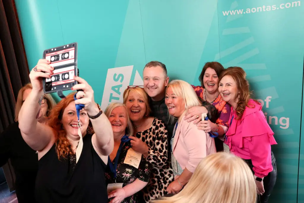 Group of people taking a selfie